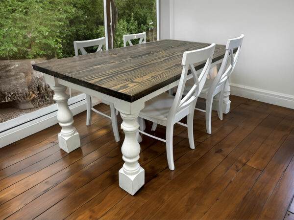 Monastery Leg Farmhouse Dining Room Table made in Solid Wood