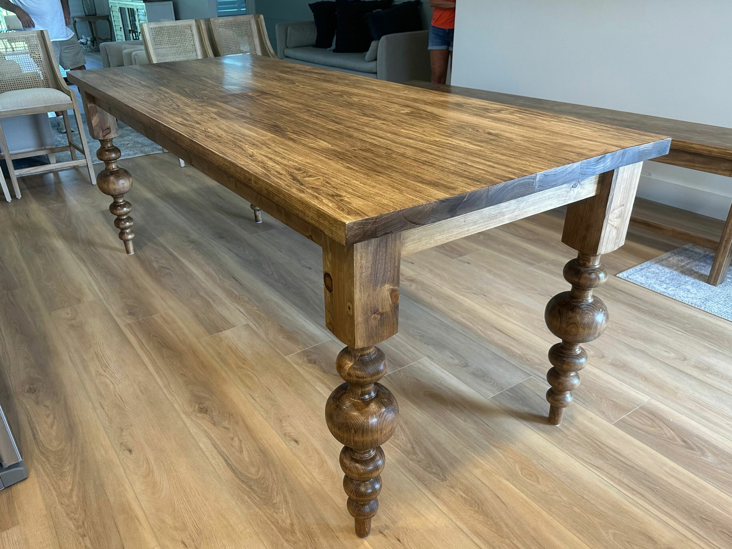 Modern dining table, custom legs