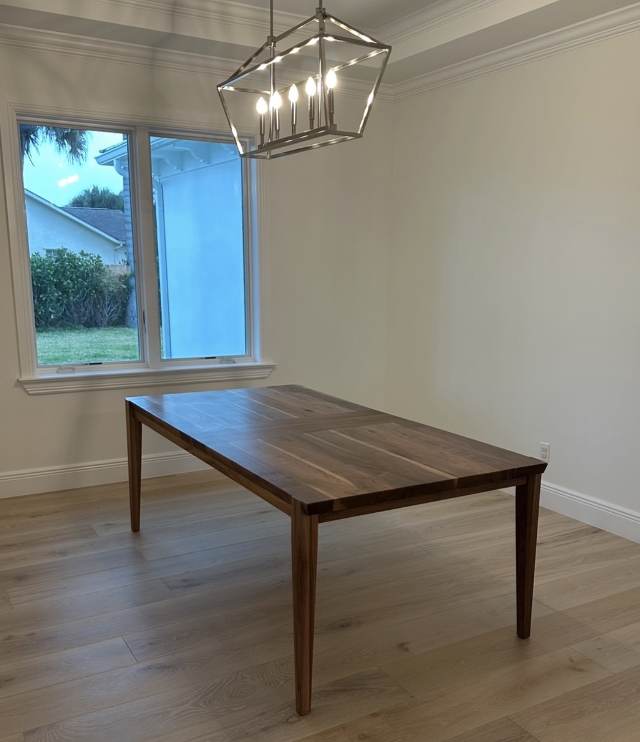solid walnut modern dining table